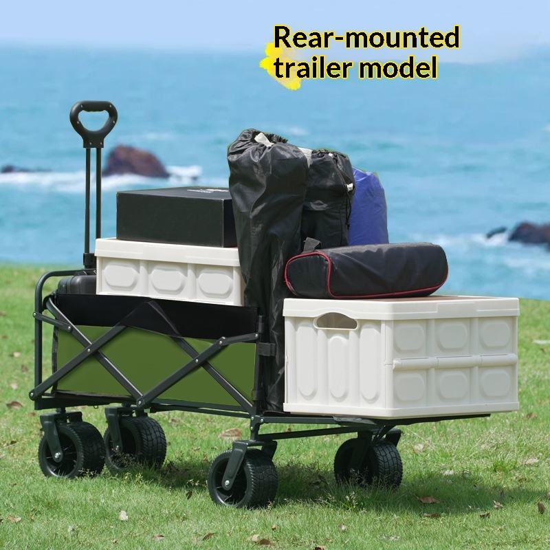 Outdoor Camping Folding Table - Gerobak Utilitas Camping Roda Empat Lipat