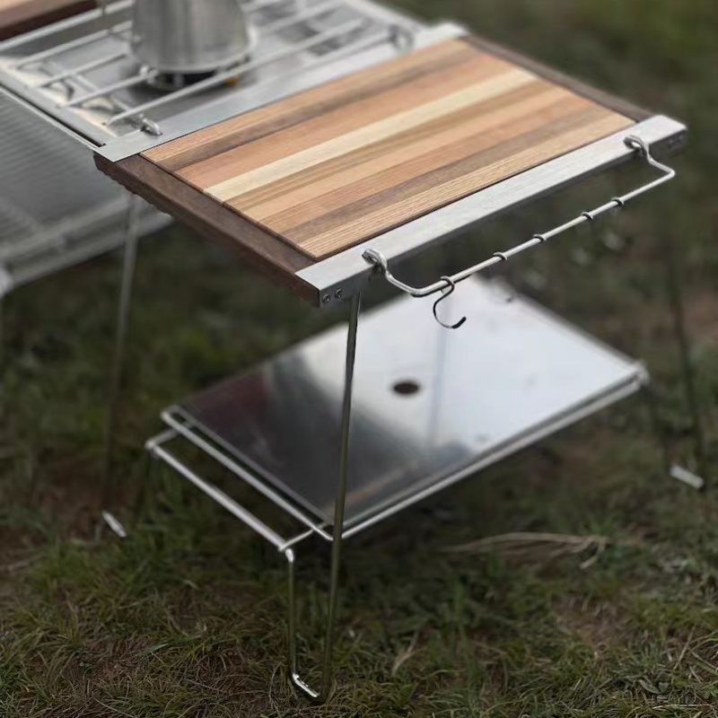 Outdoor Camping Folding Table - Meja Lipat Kombinasi Satu Unit Dua