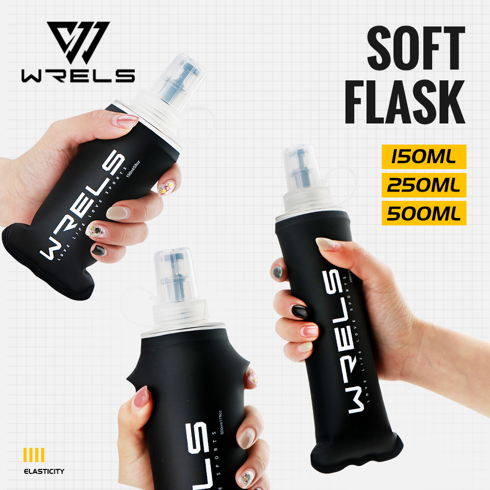 Collapsible Water Bottle - WRELS Soft Flask TPU Ultralight Lipat