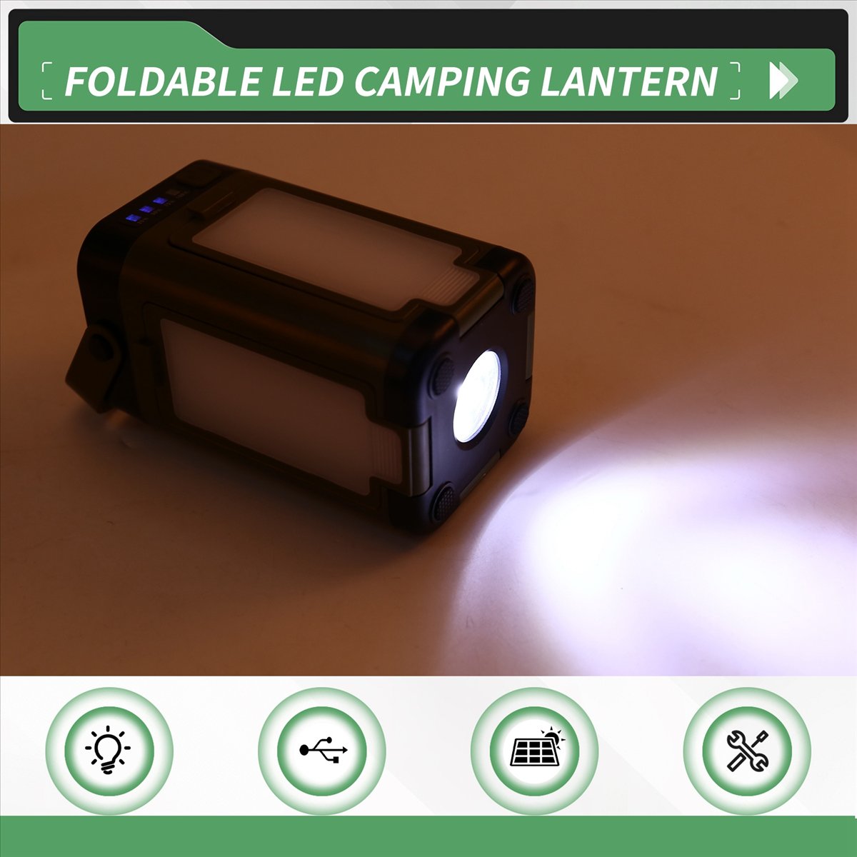 Camping Solar Lantern - X08A Lampu Tenda Portabel Multifungsi Pengisian