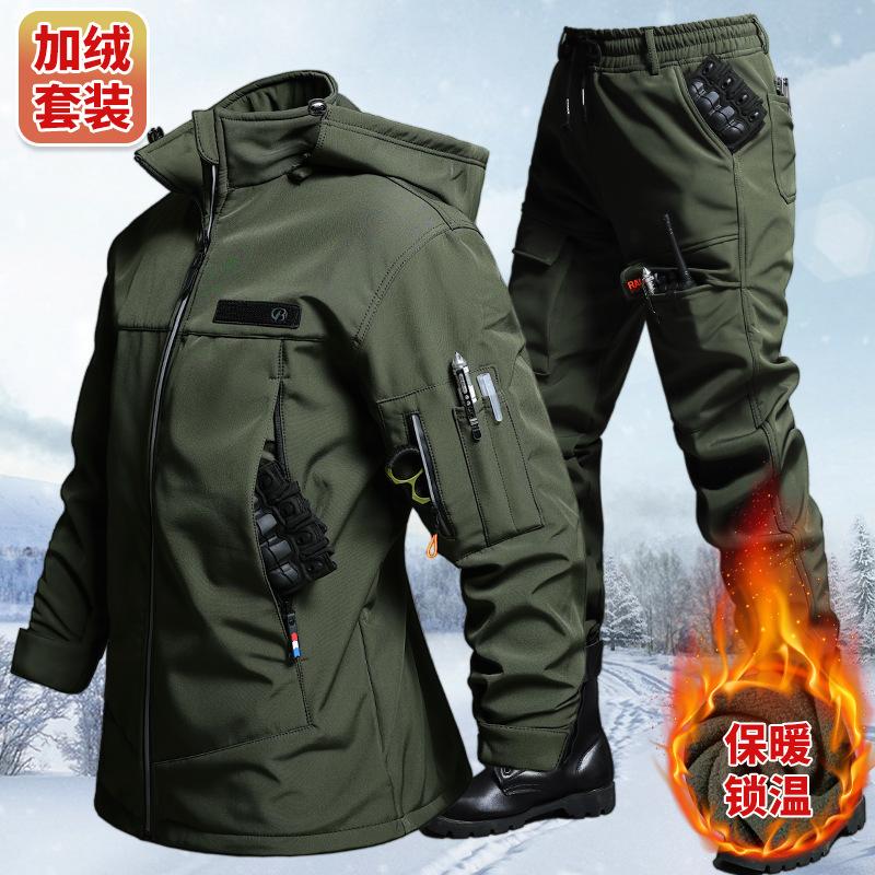 Outdoor Camping Hiking - Set Jaket dan Celana Taktis Anti