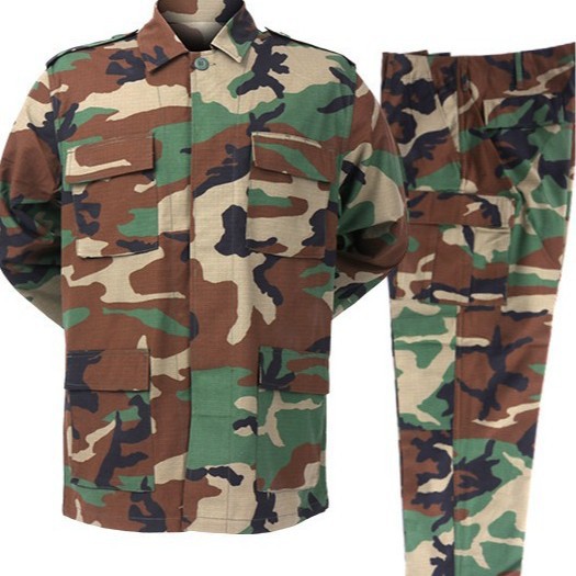Outdoor Camping Hiking - Setelan Taktis Kamuflase BDU 2 Potong