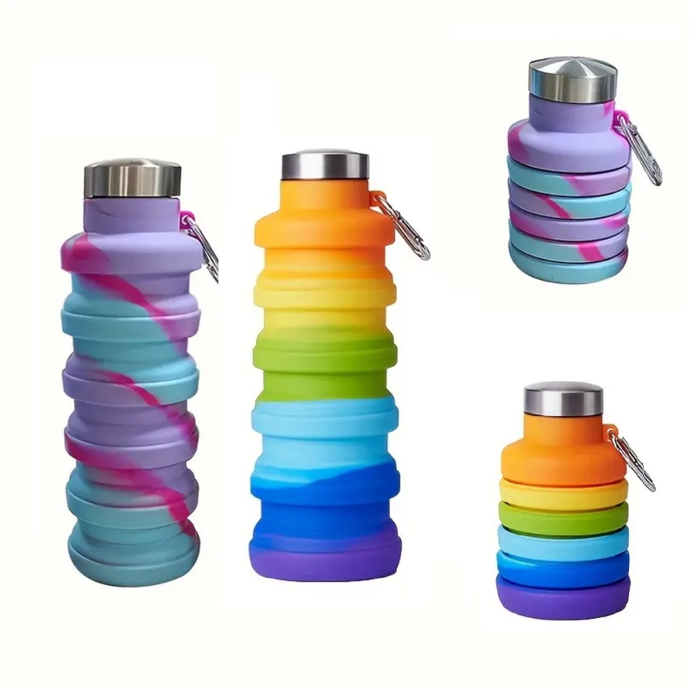 Botol Air Silikon Lipat 500Ml, - Collapsible Water Bottle ulasan dan harga