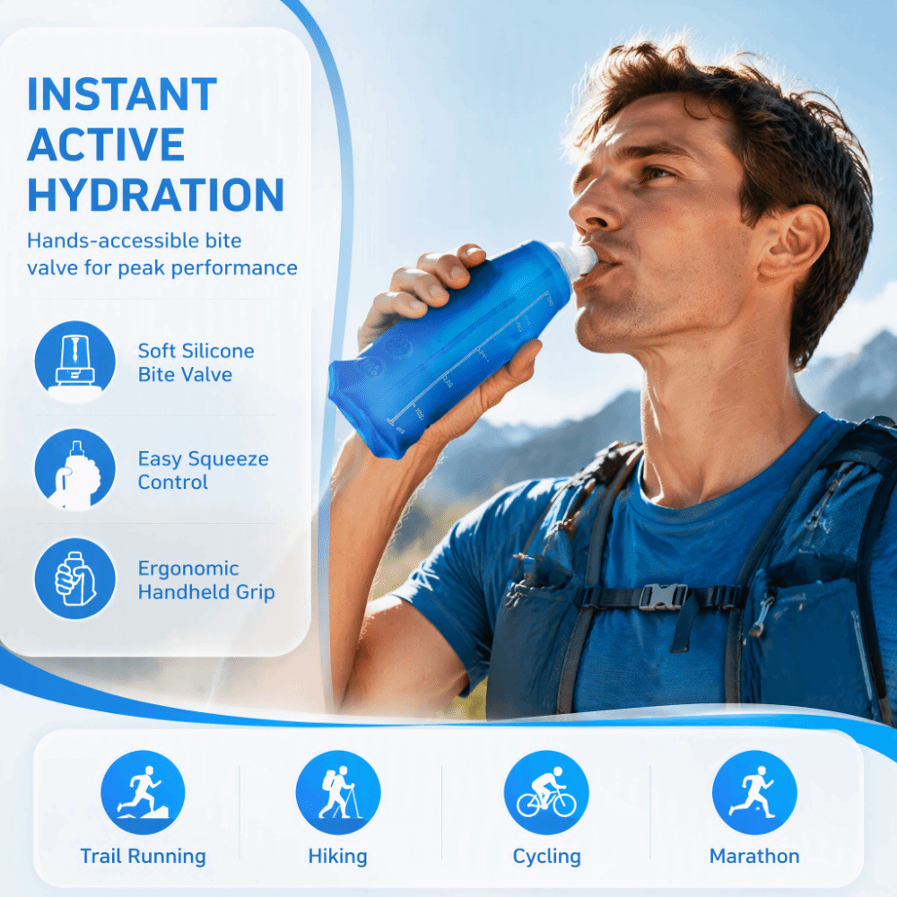 2 Paket Botol Air Lipat TPU Pr - Collapsible Water Bottle ulasan dan harga