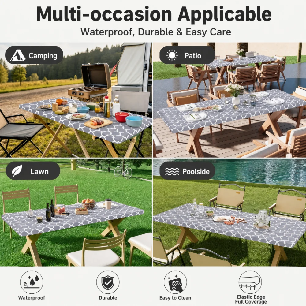 Taplak Meja Persegi Panjang, T - Outdoor Camping Folding Table ulasan dan harga