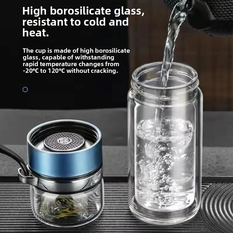 Cangkir Pemisah Air Teh Kaca D - Portable Water Filter ulasan dan harga