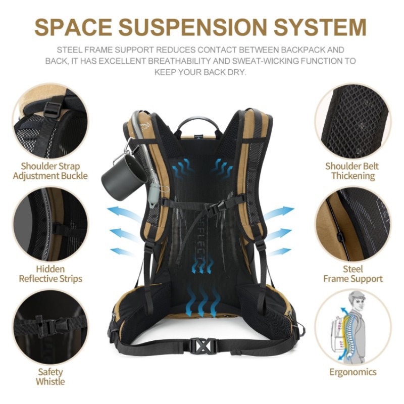 Ransel Hiking Besar Tahan Air  - Outdoor Camping Hiking ulasan dan harga