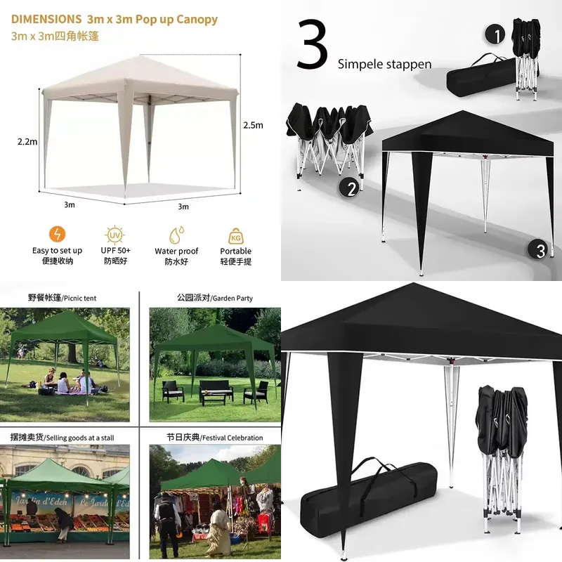 Tenda Lipat 300x300x220cm Taha - Outdoor Camping Exhibition ulasan dan harga